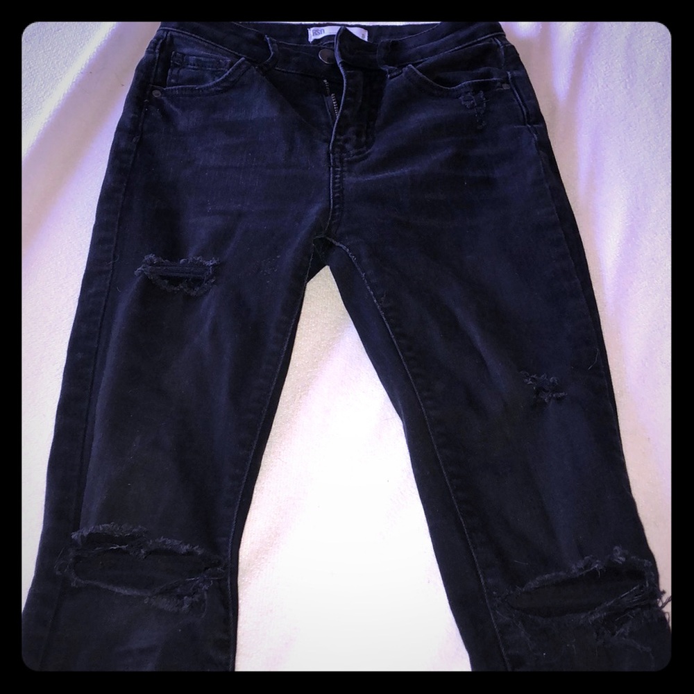 Black ripped jeans